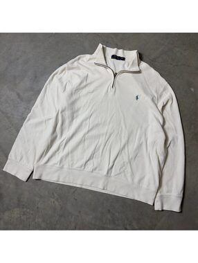 Polo Ralph Lauren Quarter Zip Pullover Mens XXL White